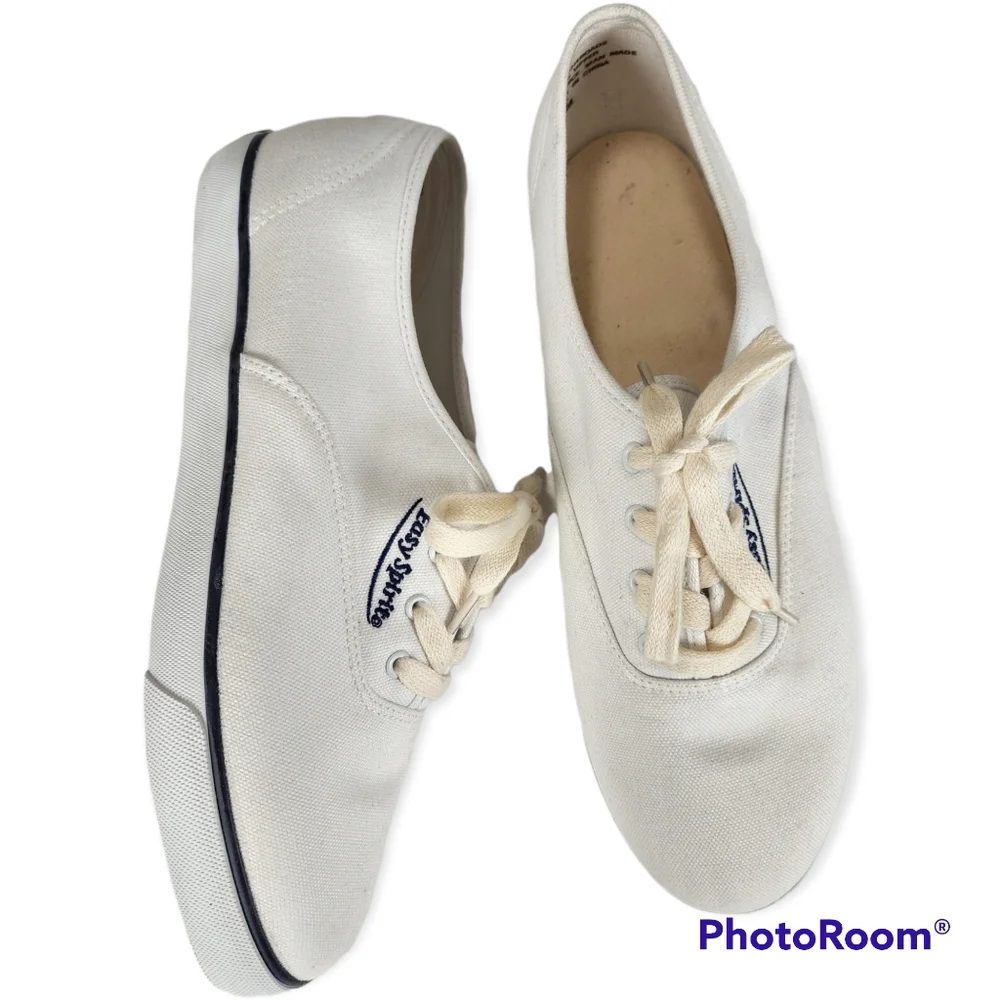 Easy Spirit Nautical White Canvas Sneakers size 9.5